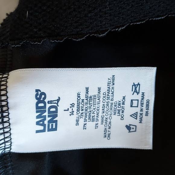 Land's End Women's One Piece Swimsuit Tugless Tank Soft Cup Black Size L… - Picture 12 of 13